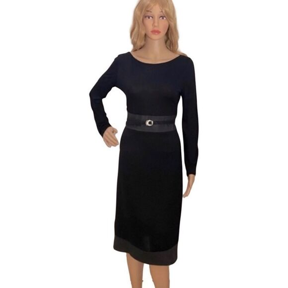 FENDI Bodycon Dress. Black. Removable Belt. Sz 40 or US 4 - Picture 1 of 10